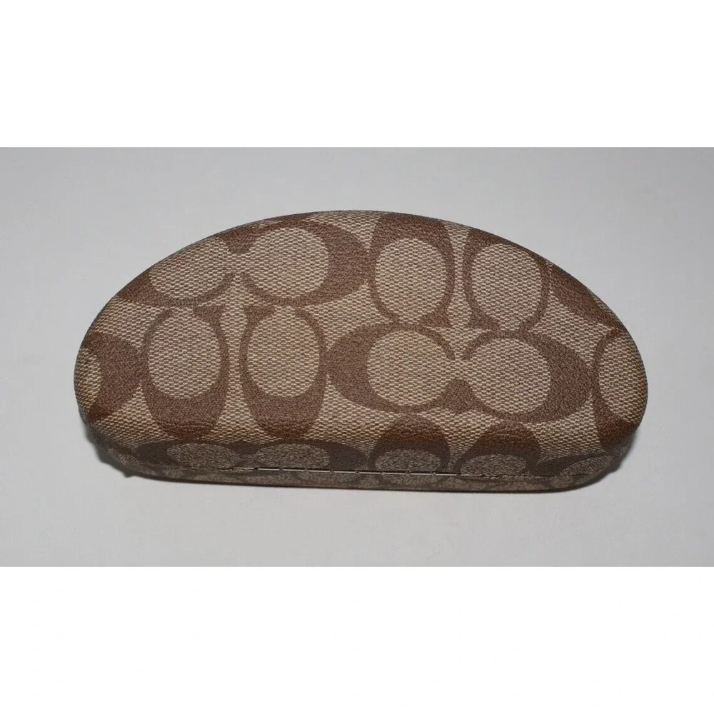 Coach Brown Monogram C Hard Shell Eyeglasses Sunglasses Clamshell Case